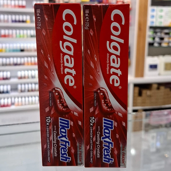 خمیر دندان کلگیت مکس فرش قرمز 100 میل اصل مدل فرش اسپایسی | Colgate Toothpaste Max Fresh SPICY FRESH